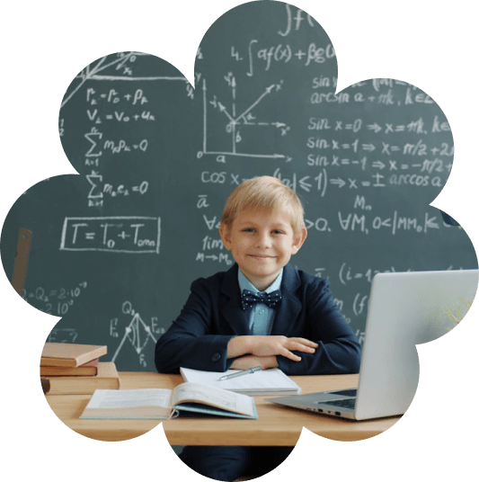 Child learning at a table